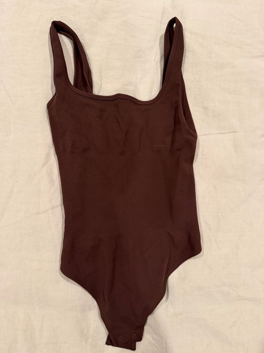 Women's Ribbed Body Suit - Chocolate Brown